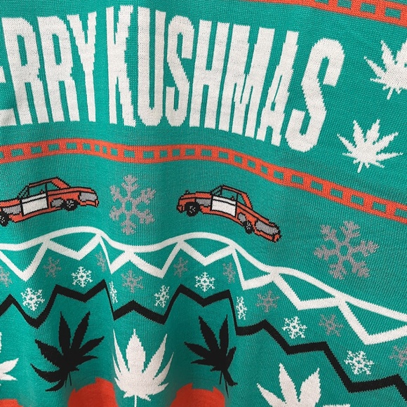 NWOT Ugly Christmas Sweater Merry Kushmas Cheech and Chong Men's XL - Picture 4 of 9